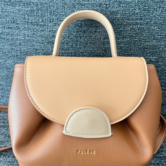 Trio camel PU leather crossbody nano handbag - Picture 1 of 8